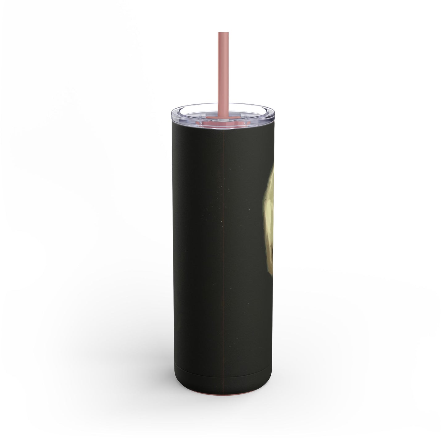 Gothic Skull Tumbler, 20oz | Unique Matte Travel Cup | Halloween Decor | Day of the Dead | Edgy Gifts for Skull Lovers, Reusable Drinkware | Van Gogh's Skeleton with Burning Cigarette Reimagined, Abstract Modern Twist Art