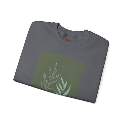 Botanical Minimalist Crewneck Sweatshirt, Cozy Unisex Pullover, Nature-Inspired Gift, Fall Fashion, Comfortable Layering Piece