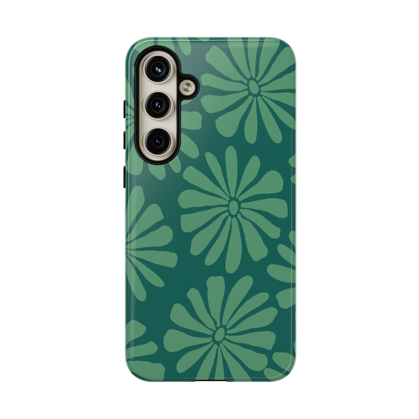 Stylish iPhone Case, Floral Phone Cover, Tough Phone Cases, Green Daisy Design, Unique Gift for Her, Spring Accessories
