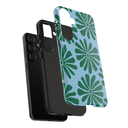 Stylish iPhone Case, Floral Phone Cover, Tough Phone Cases, Green Daisy Design, Unique Gift for Her, Spring Accessories