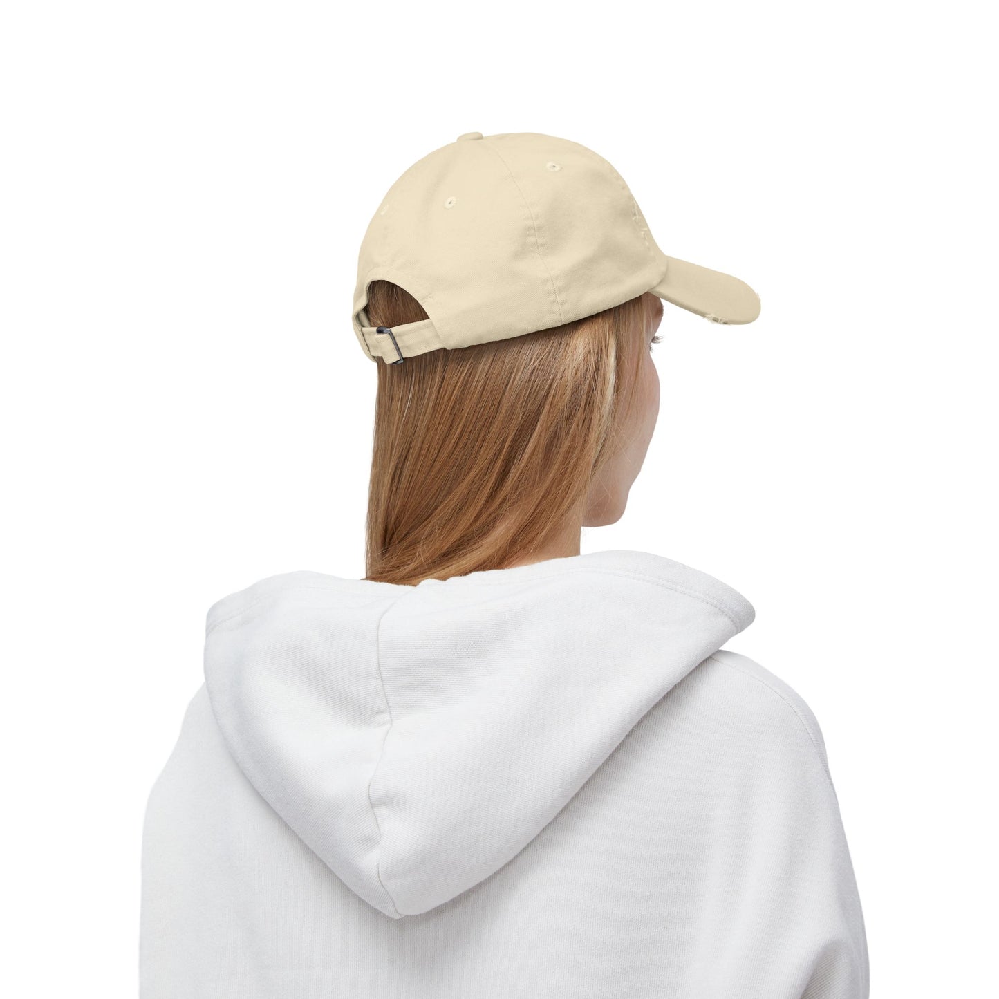 Relaxed Unisex Distressed Cap with Peaceful Stone Design, Casual Hat for Nature Lovers, Summer Accessory, Gift for Her/Him, Outdoor Wear, Serene, Mindfulness Gifts