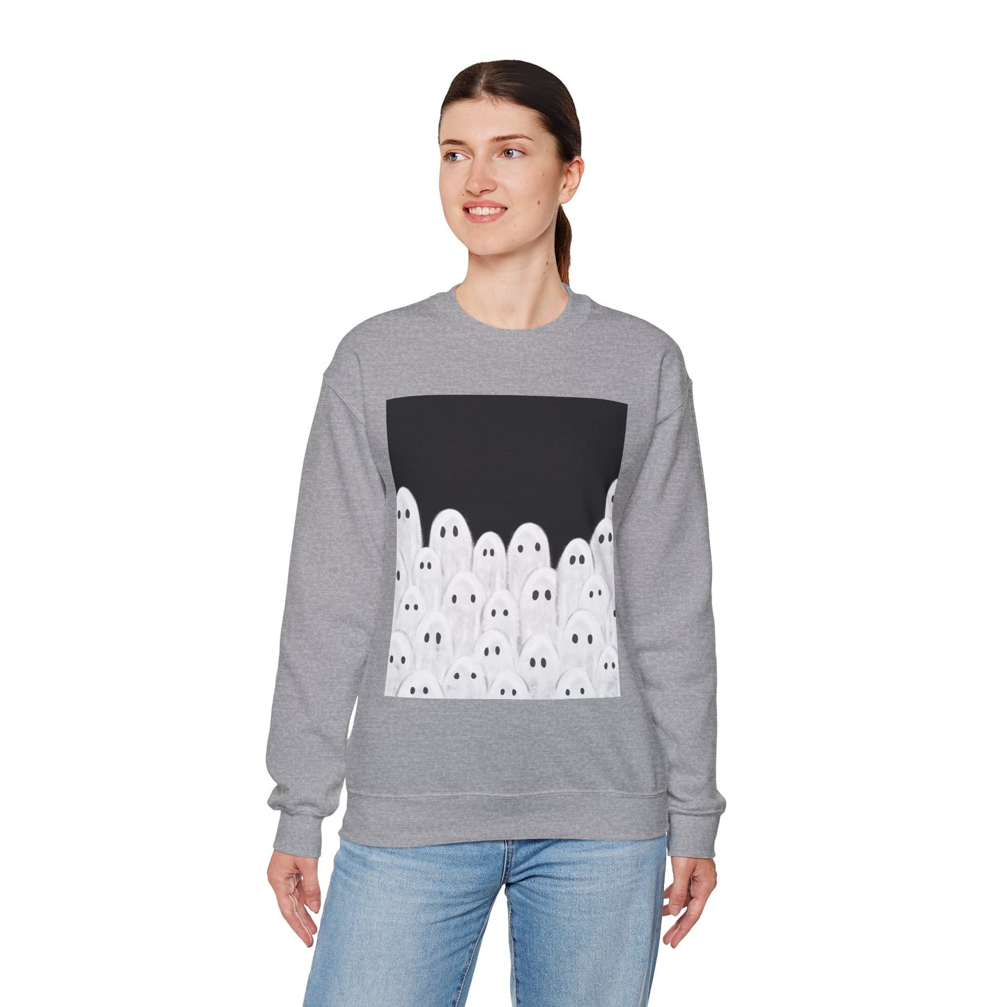 Painted Ghosts Crewneck | Cozy Sweatshirt, Perfect for Halloween, Fall, and Spooky Season