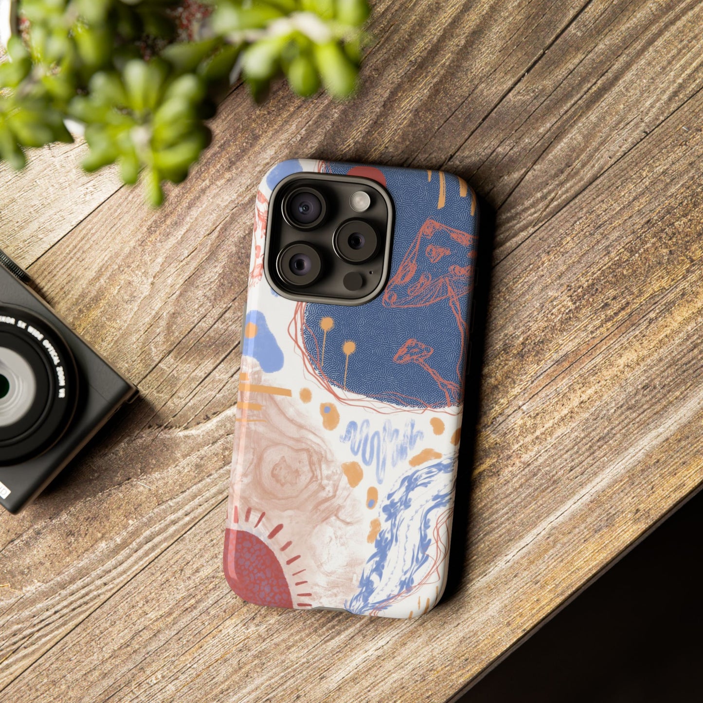 Artistic Phone Case with Abstract Design, Tough Phone Case, Unique Gift, Trendy Accessories, Modern Art Case, Stylish Tech Gear