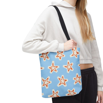 Starry Blue Tote Bag | Stylish Grocery Tote, Eco-Friendly Bag, Beach Bag, Weekend Getaway, Custom Design