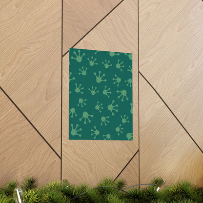 Frog Splash Art Prints, Fun Wall Decor for Kids, Nursery Room Accent, Green Frog Pattern Posters, Gift for Frog Lovers