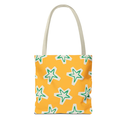 Starry Yellow Tote Bag | Stylish Grocery Tote, Eco-Friendly Bag, Beach Bag, Weekend Getaway, Custom Design