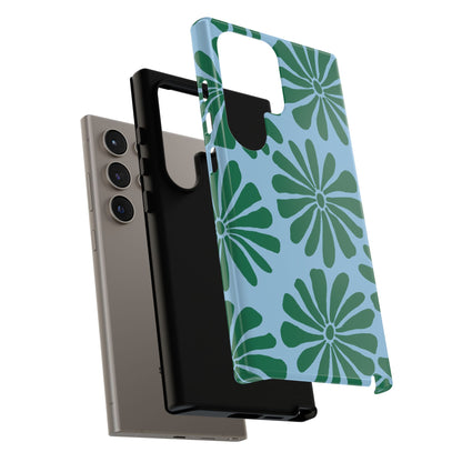 Stylish iPhone Case, Floral Phone Cover, Tough Phone Cases, Green Daisy Design, Unique Gift for Her, Spring Accessories