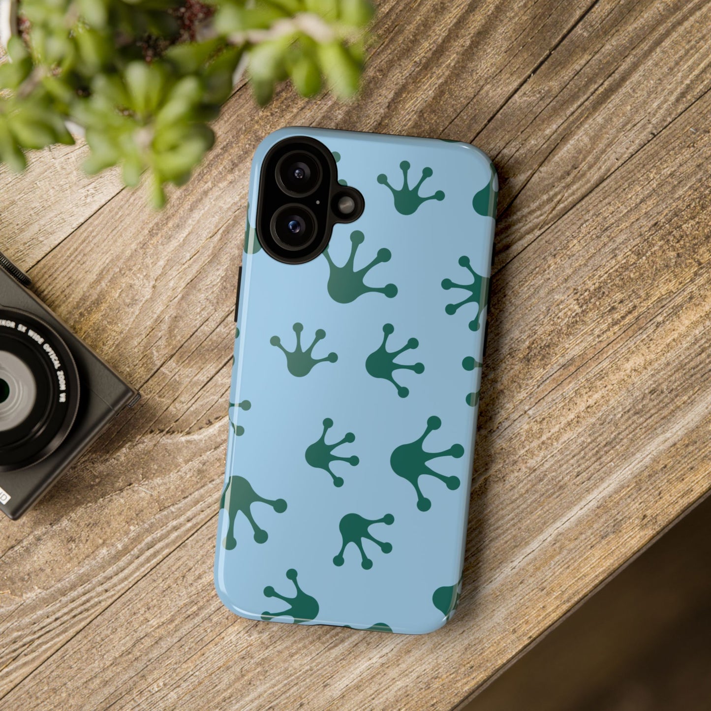 Frog Pattern Phone Case, Tough Cases for Nature Lovers, Unique Gift for Kids, Eco-Friendly Accessories, Stylish Cell Phone Cover, Cute Frog Print Pattern, Artsy Phone Cases