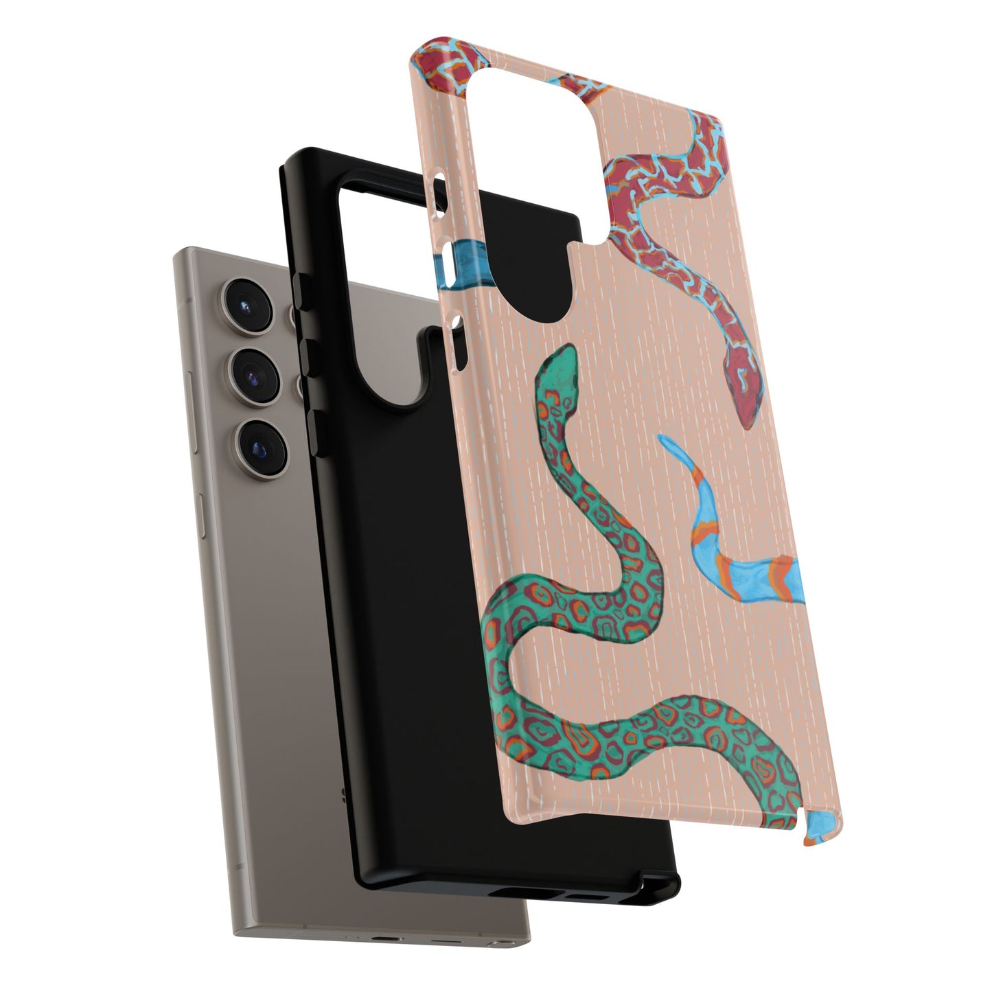 Colorful Snake Phone Case, Tough Phone Case, Unique Phone Cover, Animal Print Case, Gifts for Her, Trendy Accessories