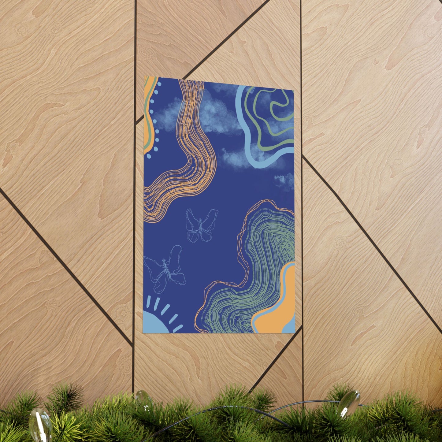 Artistic Butterfly Wall Poster, Abstract Home Decor, Bohemian Wall Art, Unique Gift, Colorful Room Accent, Modern Aesthetic Print