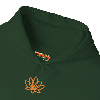 Serene Adventure Hoodie with Lotus Design, Eco-Friendly Sweatshirt for Outdoors, Yoga, Surfing, Beach Days, Mindfulness, Gift for Her, Gift for Him, Kayak Sweatshirt, Outdoor Designs