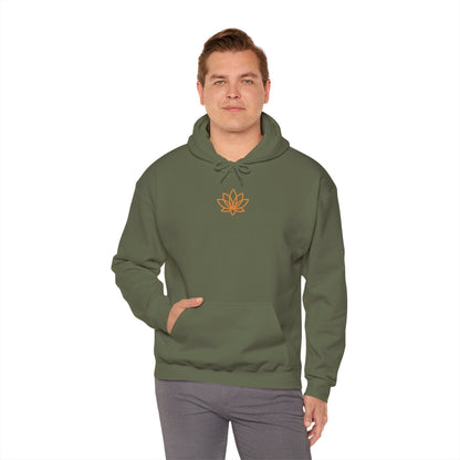 Serene Adventure Hoodie with Lotus Design, Eco-Friendly Sweatshirt for Outdoors, Yoga, Surfing, Beach Days, Mindfulness, Gift for Her, Gift for Him, Kayak Sweatshirt, Outdoor Designs