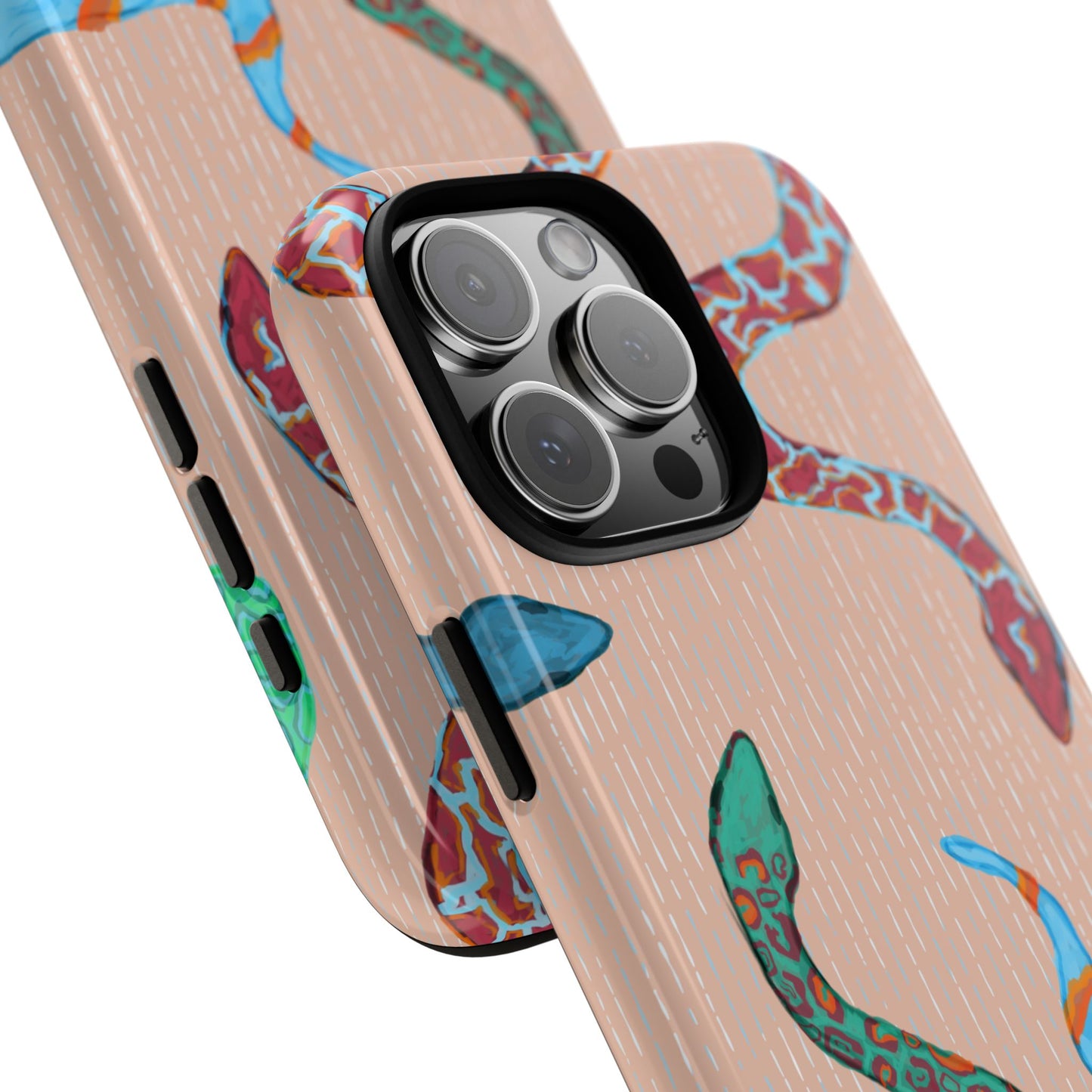 Colorful Snake Phone Case, Tough Phone Case, Unique Phone Cover, Animal Print Case, Gifts for Her, Trendy Accessories