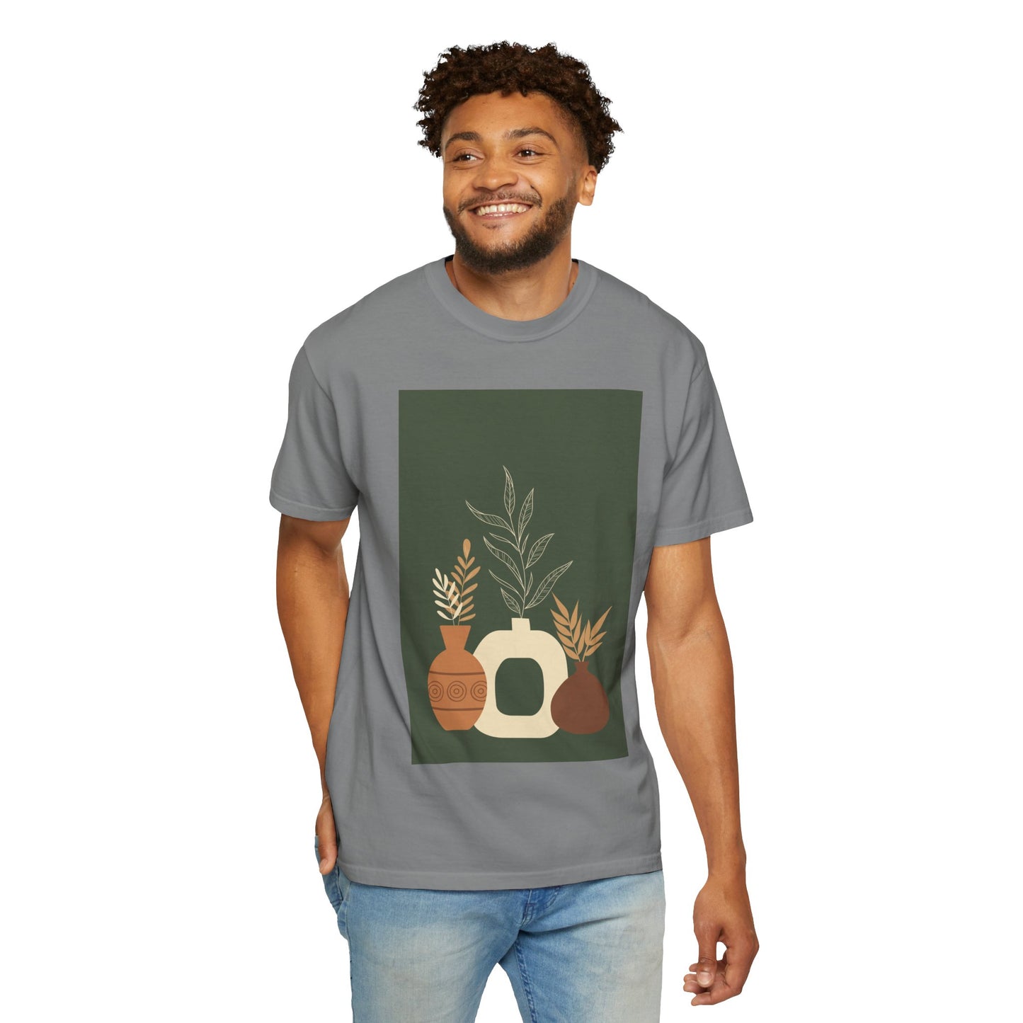 Earthy Bohemian T-Shirt with Botanical Design, Casual Tee for Nature Lovers, Gift for Plant Enthusiasts, Eco-Friendly Fashion, Everyday Wear