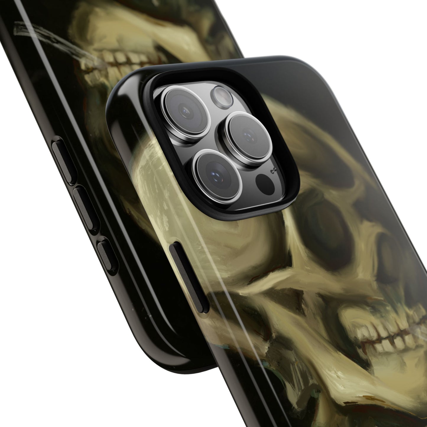 Skull Phone Case - Tough Cases, Macabre Style, Unique Accessories, Perfect for Halloween, Gothic Decor, Edgy Gift Idea | Van Gogh Reimagined, Abstract Twist on  Van Gogh's Skeleton with Burning Cigarette