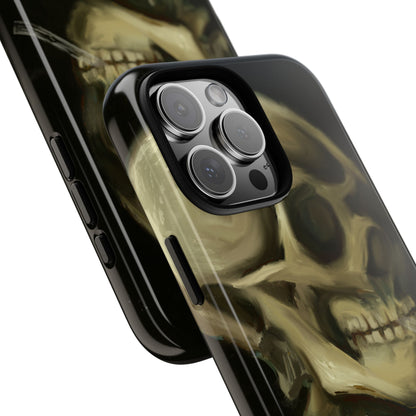 Skull Phone Case - Tough Cases, Macabre Style, Unique Accessories, Perfect for Halloween, Gothic Decor, Edgy Gift Idea | Van Gogh Reimagined, Abstract Twist on  Van Gogh's Skeleton with Burning Cigarette