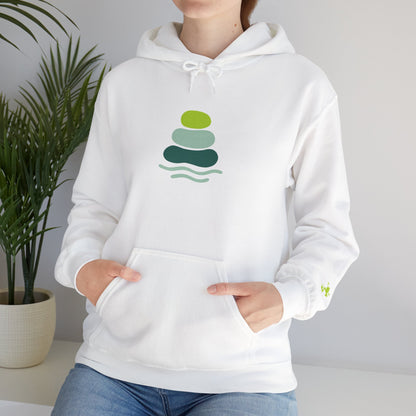 Serene Stacked Stones Hoodie, Unisex Sweatshirt for Mindfulness, Cozy Layer for Relaxation, Gift for Yoga Lovers, Perfect for Meditation
