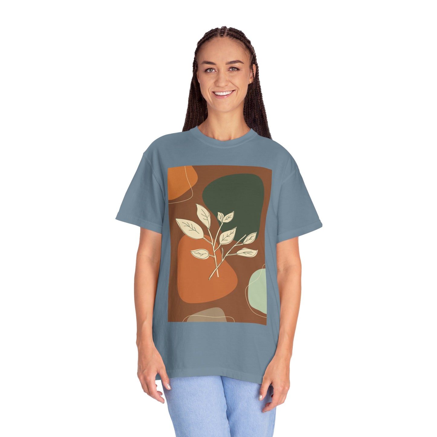 Boho Leafy T-Shirt, Unisex Short Sleeve Tee, Casual Wear, Earthy Aesthetic, Gifts for Nature Lovers, Comfortable Everyday Style