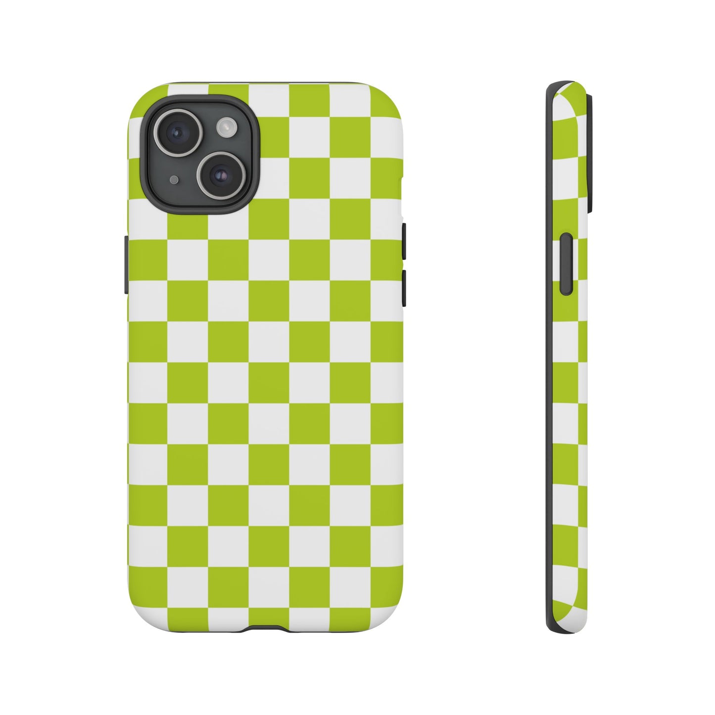 Lively Checker Pattern Phone Case | Tough Cases, Green Checkered Design, Unique Cell Phone Cover, Trendy Accessory, Gift Idea
