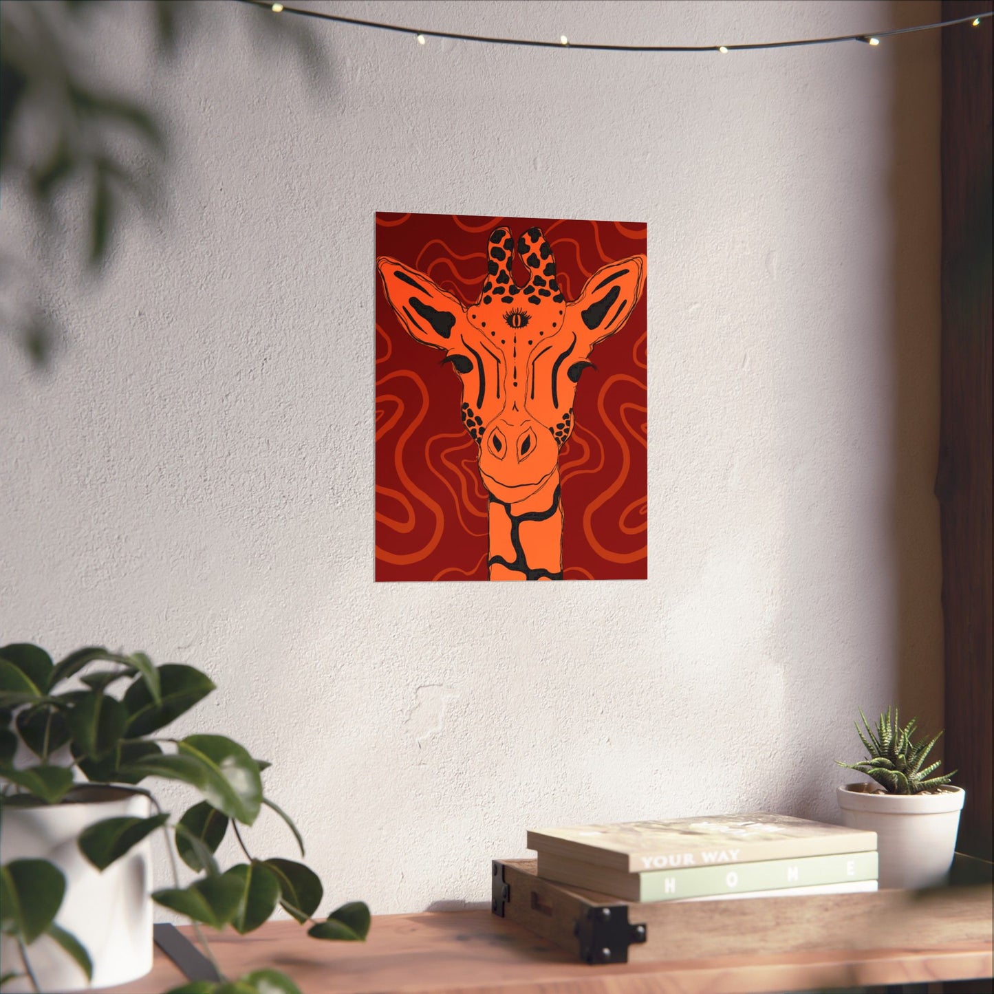 Artistic Giraffe Poster, Vibrant Animal Wall Art, Bohemian Home Decor, Unique Gift for Zoo Lovers, Wildlife Enthusiast Wall Print