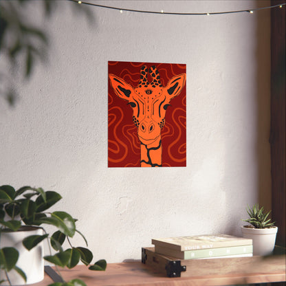Artistic Giraffe Poster, Vibrant Animal Wall Art, Bohemian Home Decor, Unique Gift for Zoo Lovers, Wildlife Enthusiast Wall Print