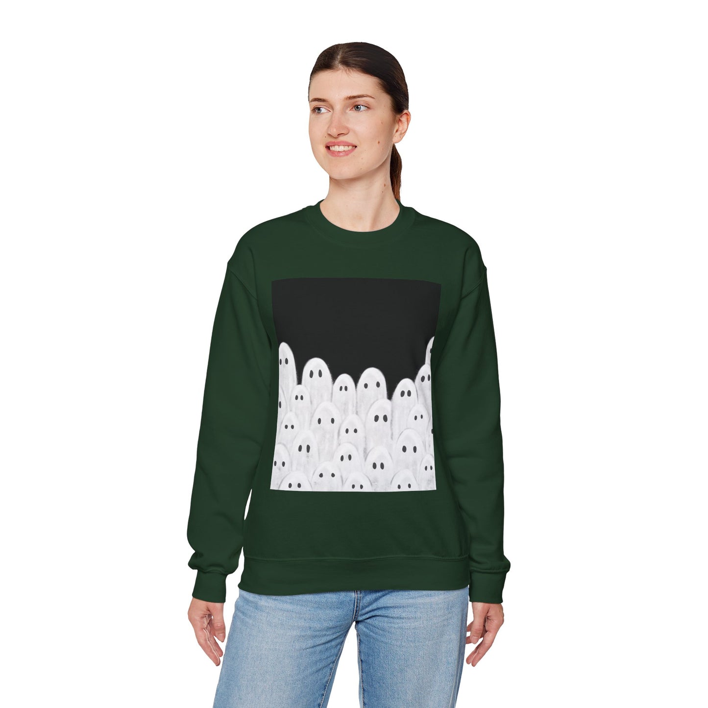 Painted Ghosts Crewneck | Cozy Sweatshirt, Perfect for Halloween, Fall, and Spooky Season