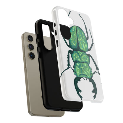 Green Beetle Phone Case - Tough Cases, Insect Lover Gift, Nature Lover Accessory, Unique Phone Cover, Eco-Friendly Design