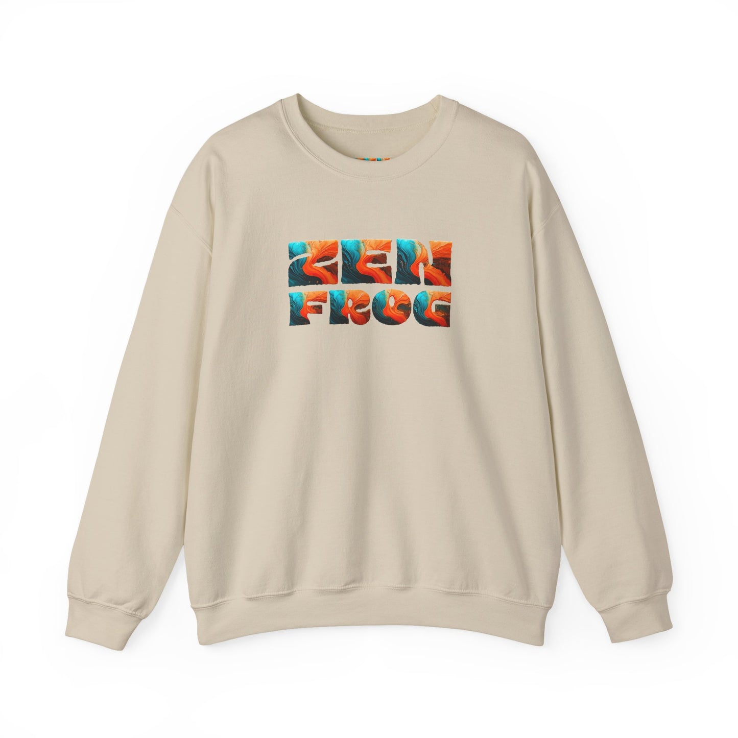 Zen Frog Crewneck Sweatshirt, Cozy Unisex Sweatshirt, Relaxed Fit Fashion, Perfect Gift for Friends, Everyday Style, Casual Wear, Simple Moon Design, Gift for Him, Gift for Her