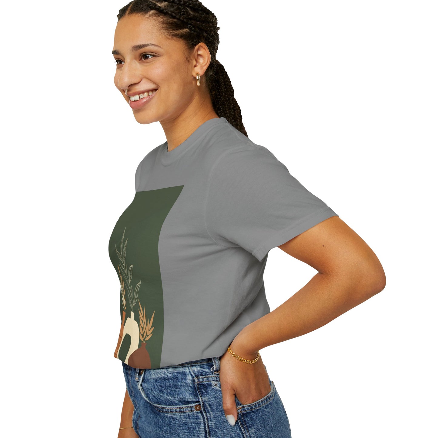Earthy Bohemian T-Shirt with Botanical Design, Casual Tee for Nature Lovers, Gift for Plant Enthusiasts, Eco-Friendly Fashion, Everyday Wear