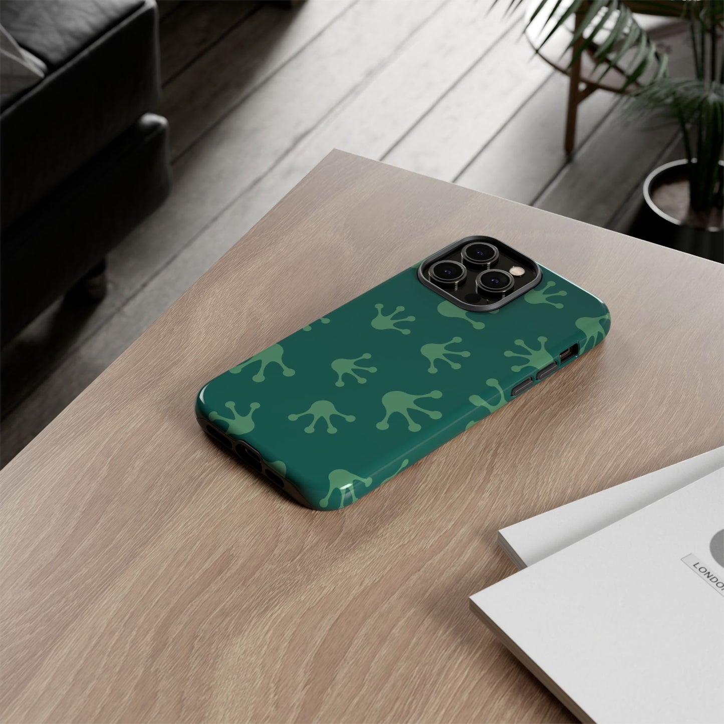 Frog Print Phone Case, Nature Lover Gift, Eco-Friendly Cover, Fun Green Design, Unique Frog Accessories