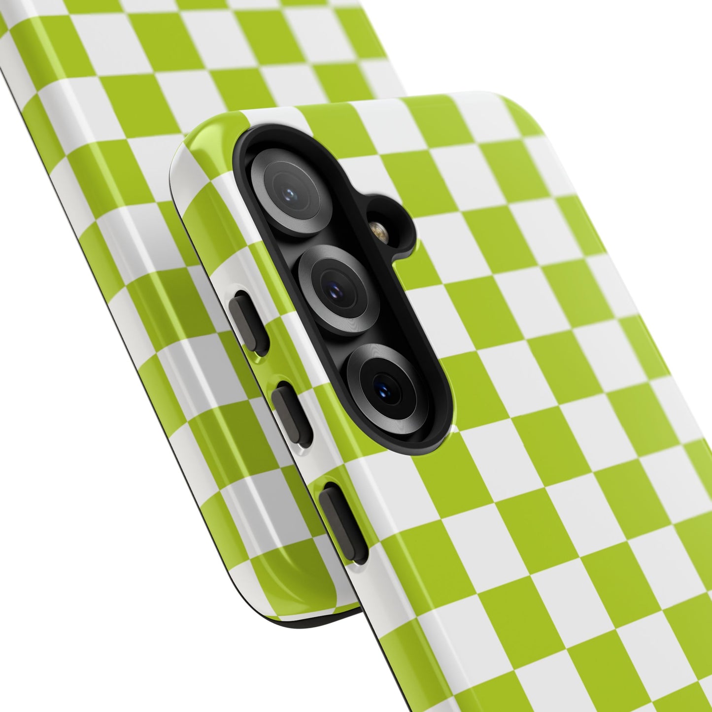 Lively Checker Pattern Phone Case | Tough Cases, Green Checkered Design, Unique Cell Phone Cover, Trendy Accessory, Gift Idea