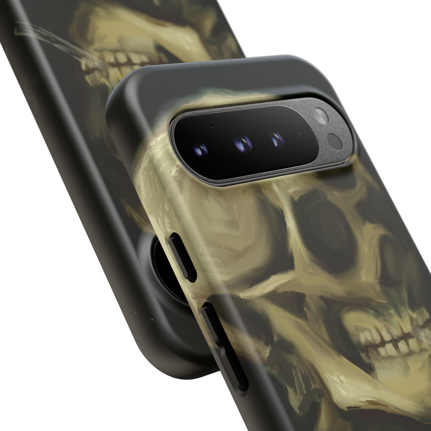 Skull Phone Case - Tough Cases, Macabre Style, Unique Accessories, Perfect for Halloween, Gothic Decor, Edgy Gift Idea | Van Gogh Reimagined, Abstract Twist on  Van Gogh's Skeleton with Burning Cigarette