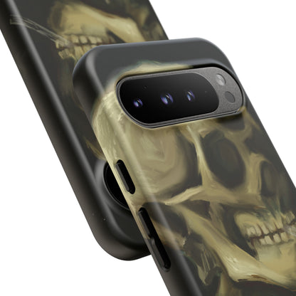 Skull Phone Case - Tough Cases, Macabre Style, Unique Accessories, Perfect for Halloween, Gothic Decor, Edgy Gift Idea | Van Gogh Reimagined, Abstract Twist on  Van Gogh's Skeleton with Burning Cigarette