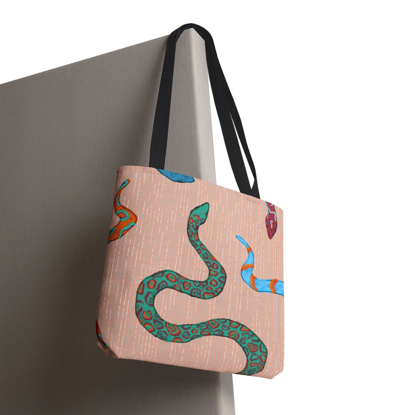 Snake Print Tote Bag, Eco-Friendly Shopping Bag, Trendy Beach Carryall, Boho Style Gift, Unique Art Tote, Grocery Tote Bag