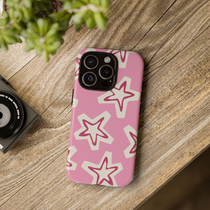 Starry Pink Phone Case | Tough Cases for Trendy Protection, Cute Gift, Fun Design, Holiday Match, Everyday Use