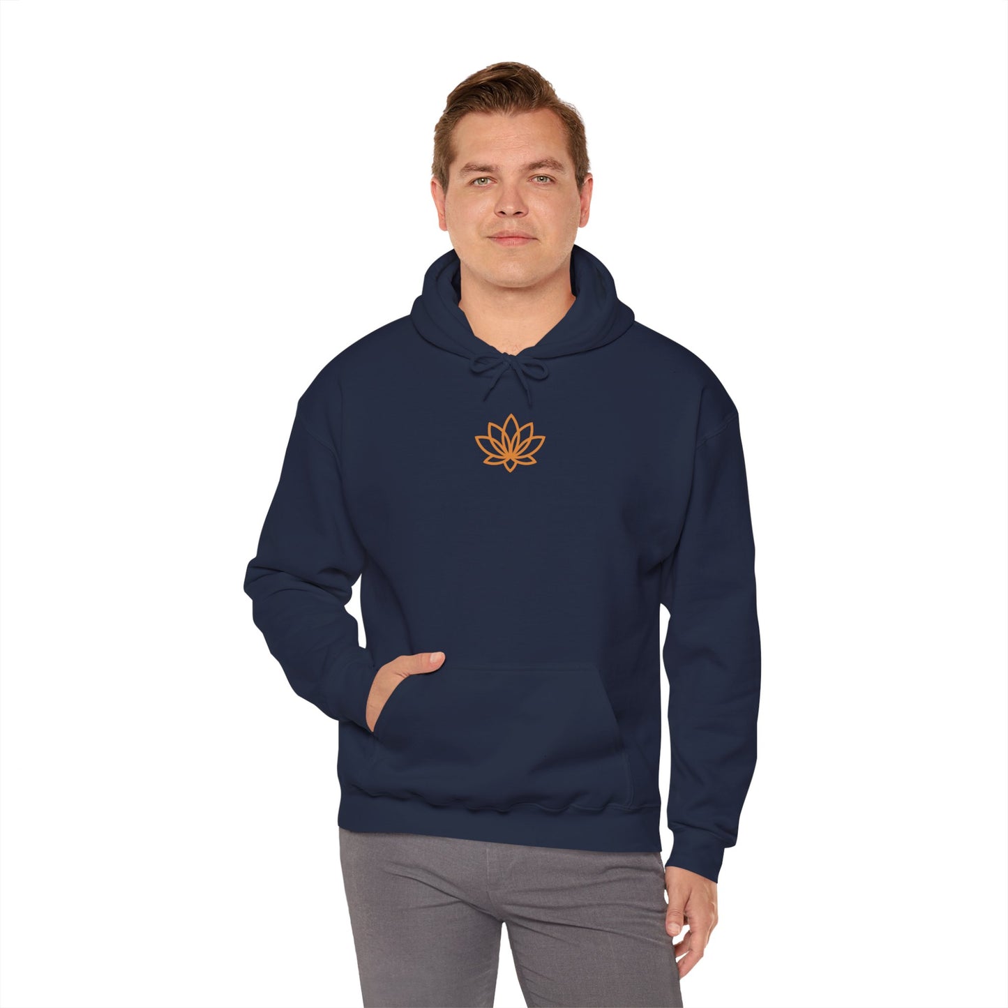 Serene Adventure Hoodie with Lotus Design, Eco-Friendly Sweatshirt for Outdoors, Yoga, Surfing, Beach Days, Mindfulness, Gift for Her, Gift for Him, Kayak Sweatshirt, Outdoor Designs