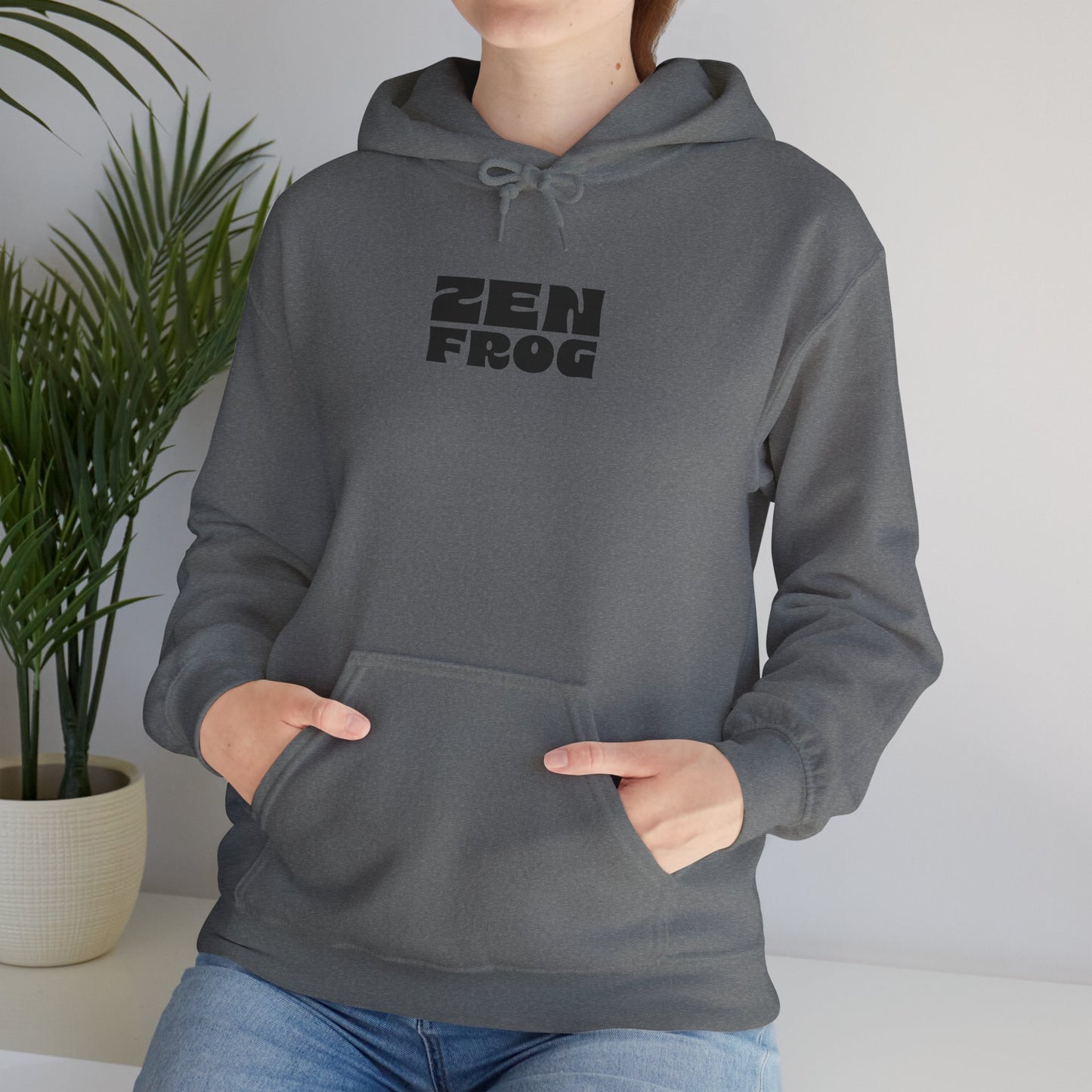 Zen Frog Octopus Unisex Heavy Blend Hooded Sweatshirt, Cozy Graphic Hoodie, Gift for Ocean Lovers, Unique Casual Wear, Relaxed Style