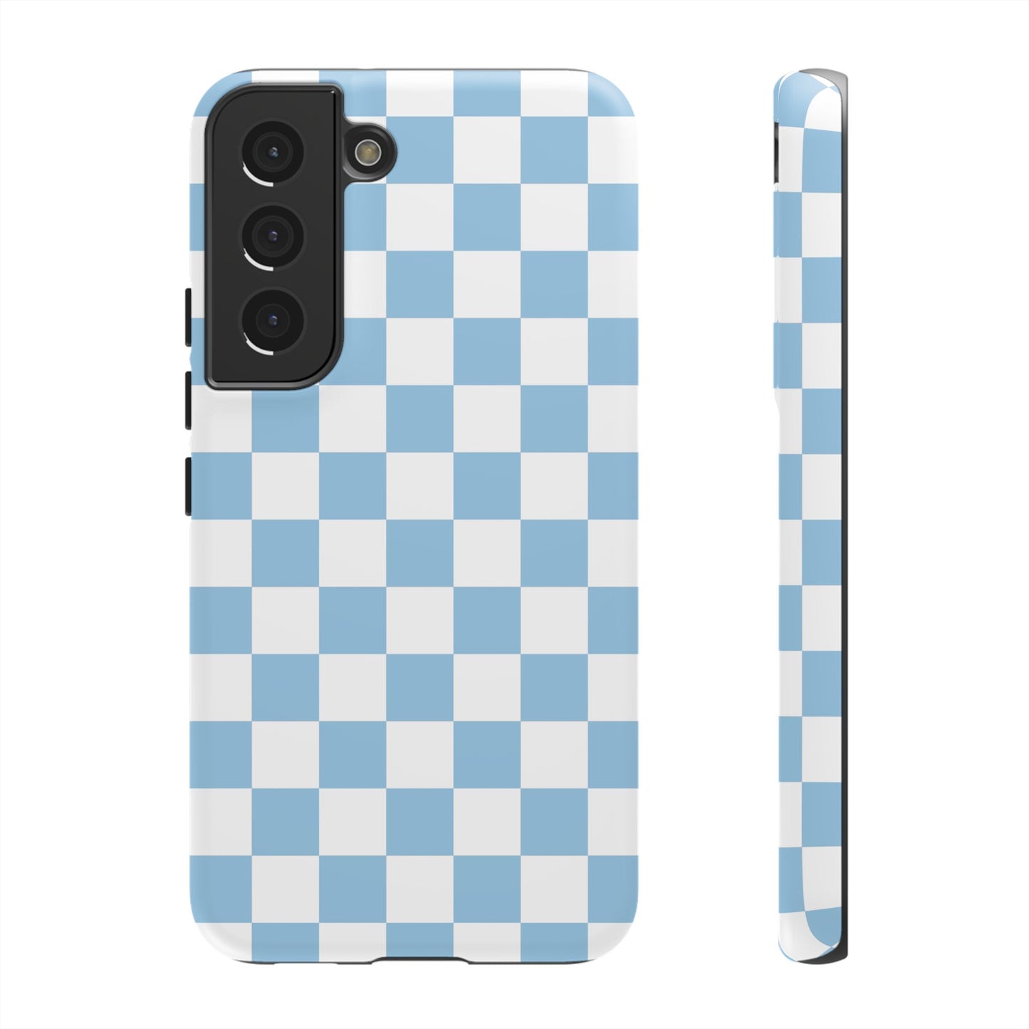 Blue Checkered Phone Case, Tough Phone Cover, Stylish Mobile Protector, Unique Gift for Him/Her, Trendy Accessories for Holidays