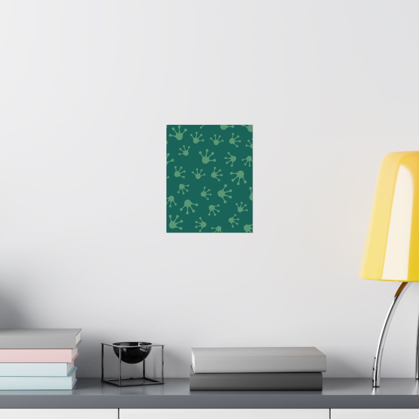 Frog Splash Art Prints, Fun Wall Decor for Kids, Nursery Room Accent, Green Frog Pattern Posters, Gift for Frog Lovers