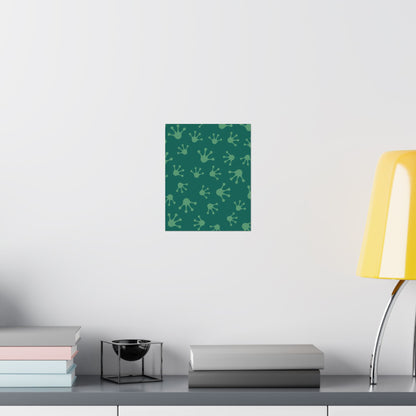 Frog Splash Art Prints, Fun Wall Decor for Kids, Nursery Room Accent, Green Frog Pattern Posters, Gift for Frog Lovers