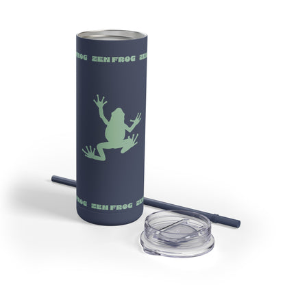 Zen Frog Skinny Tumbler, 20oz - Unique Drinkware for Nature Lovers, Eco-friendly Gift, Travel Cup, Summer Hydration, Stylish Reusable Cup