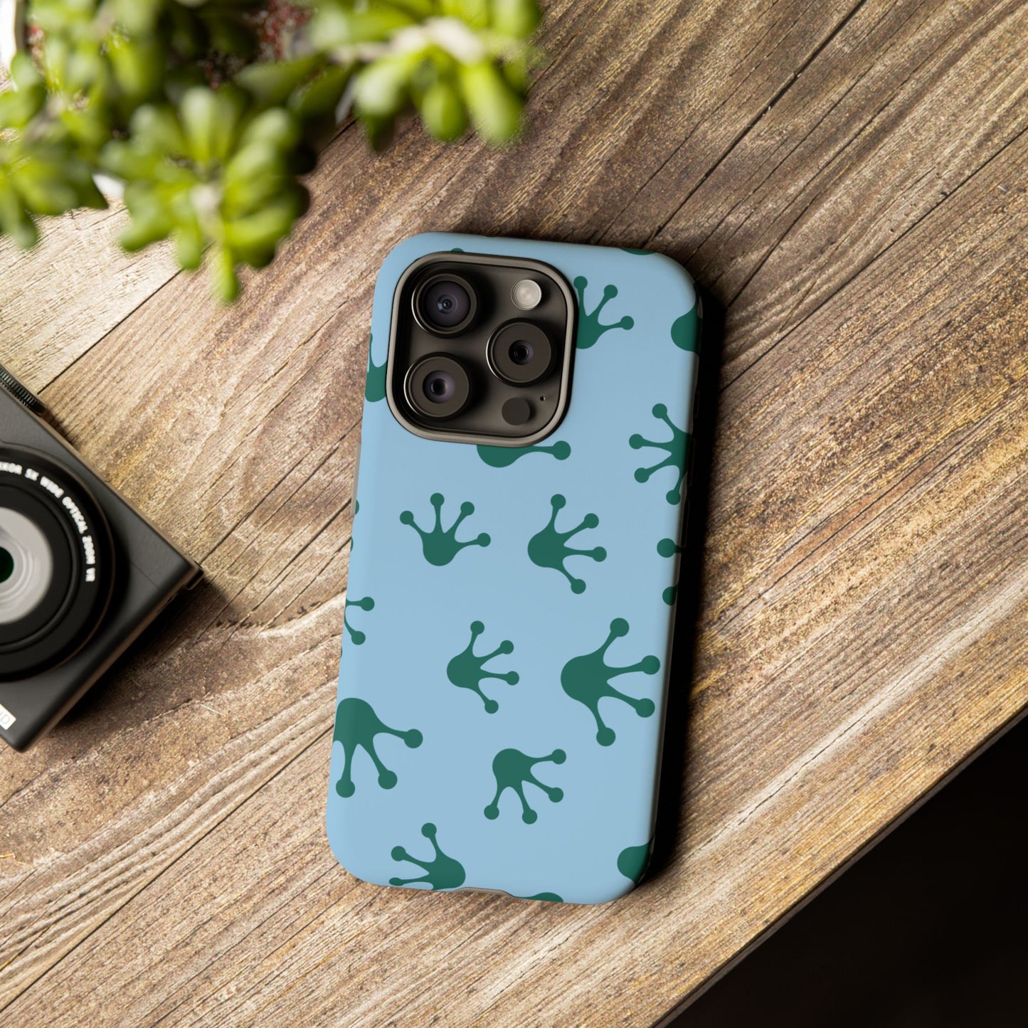 Frog Pattern Phone Case, Tough Cases for Nature Lovers, Unique Gift for Kids, Eco-Friendly Accessories, Stylish Cell Phone Cover, Cute Frog Print Pattern, Artsy Phone Cases