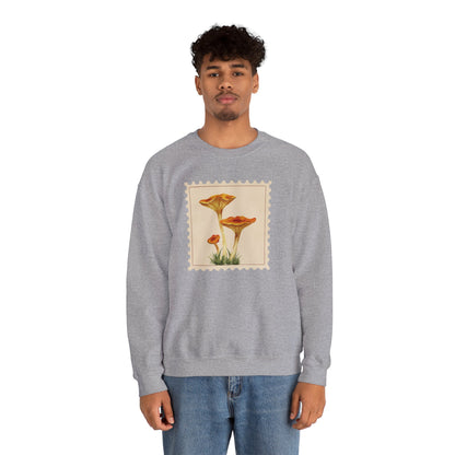 Vintage Floral Crewneck Sweatshirt, Cozy Fall Wear, Unisex Gift, Mushroom Art Apparel, Nature Lover Outfit, Comfy Mushroom Crewneck, Vintage Style