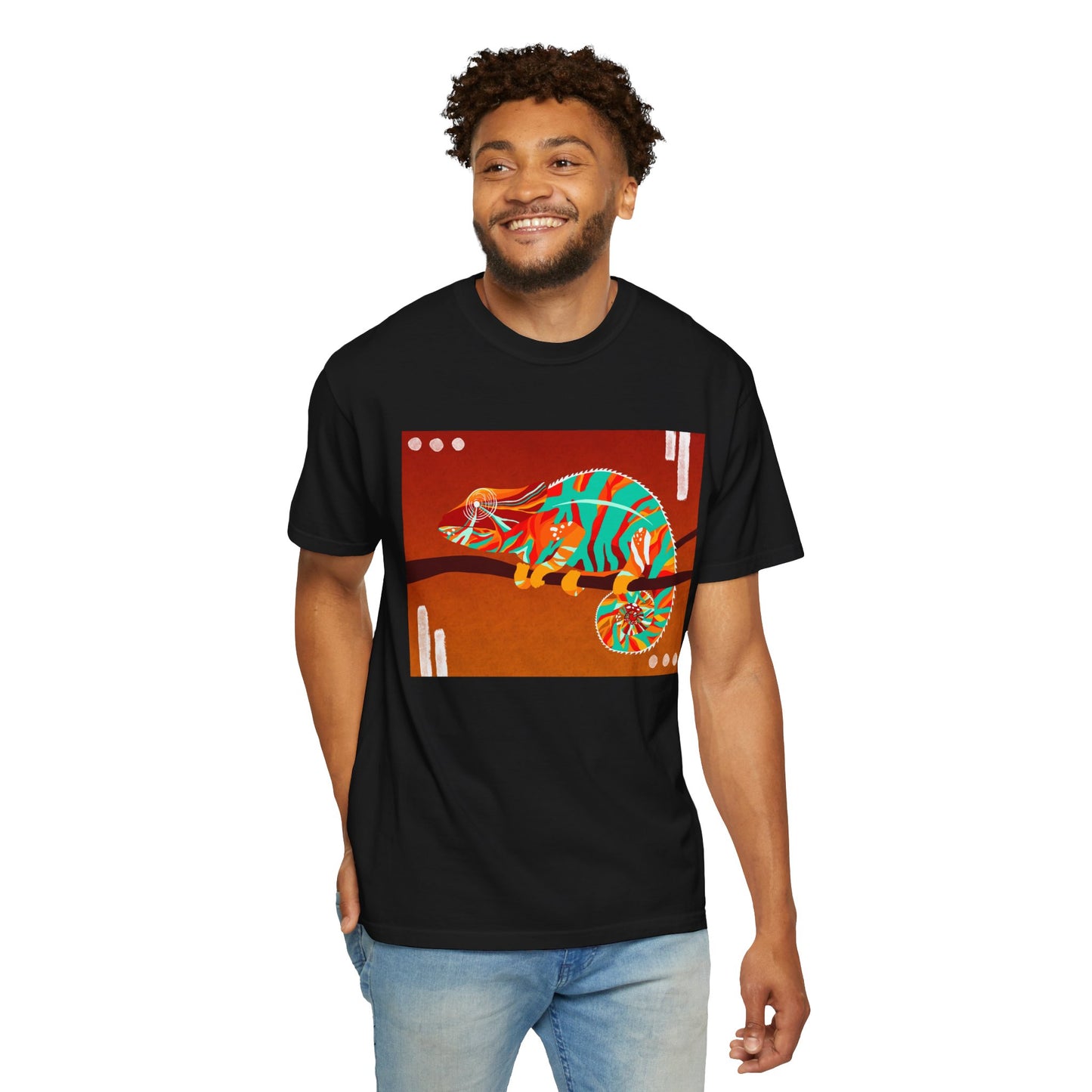 Vibrant Chameleon T-Shirt | Eco-friendly Fashion Tee, Unisex Graphic Tee, Animal Lover Shirt, Gift for Nature Enthusiasts