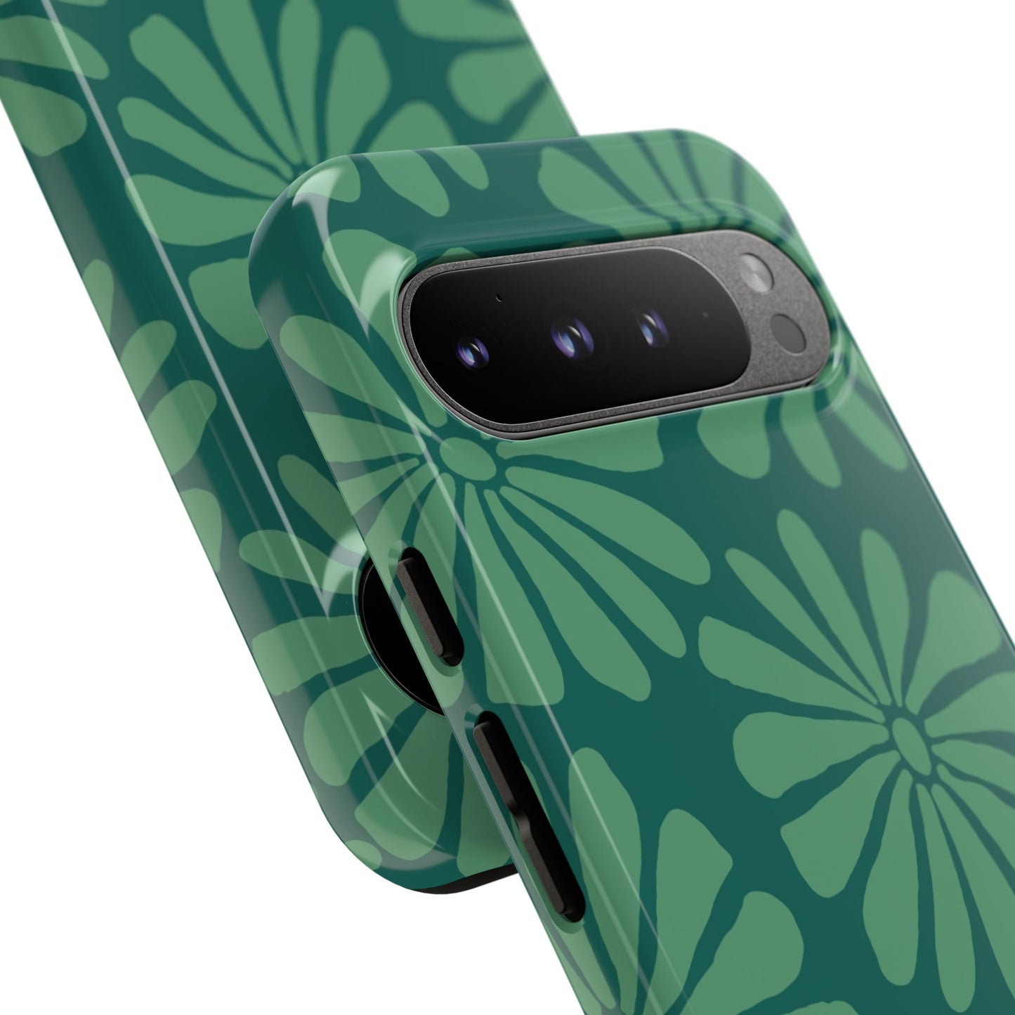 Stylish iPhone Case, Floral Phone Cover, Tough Phone Cases, Green Daisy Design, Unique Gift for Her, Spring Accessories