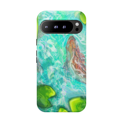 Watercolor Phone Case, Nature Lover Gift, Tough Phone Cover, Phone Accessory, Unique Design for Spring/Summer, Lily Pad, Fish Pond