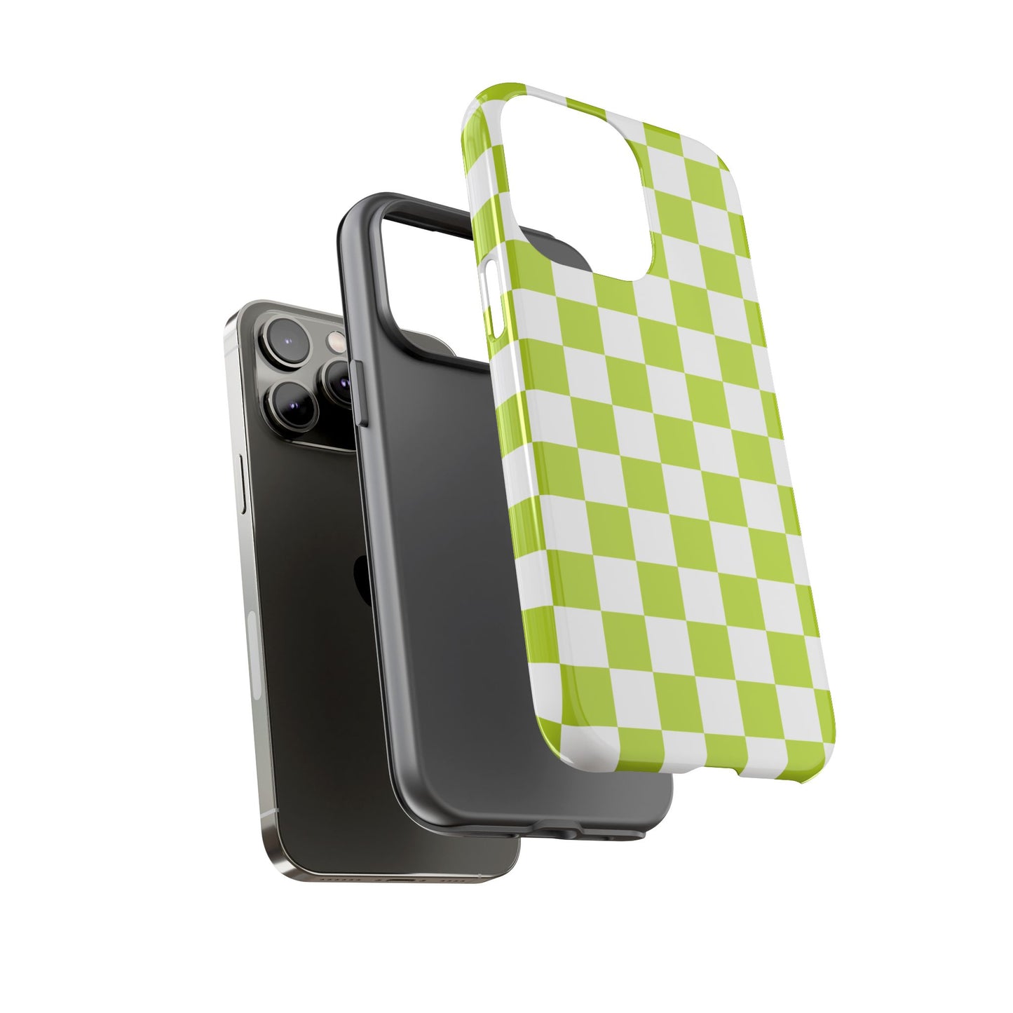 Lively Checker Pattern Phone Case | Tough Cases, Green Checkered Design, Unique Cell Phone Cover, Trendy Accessory, Gift Idea