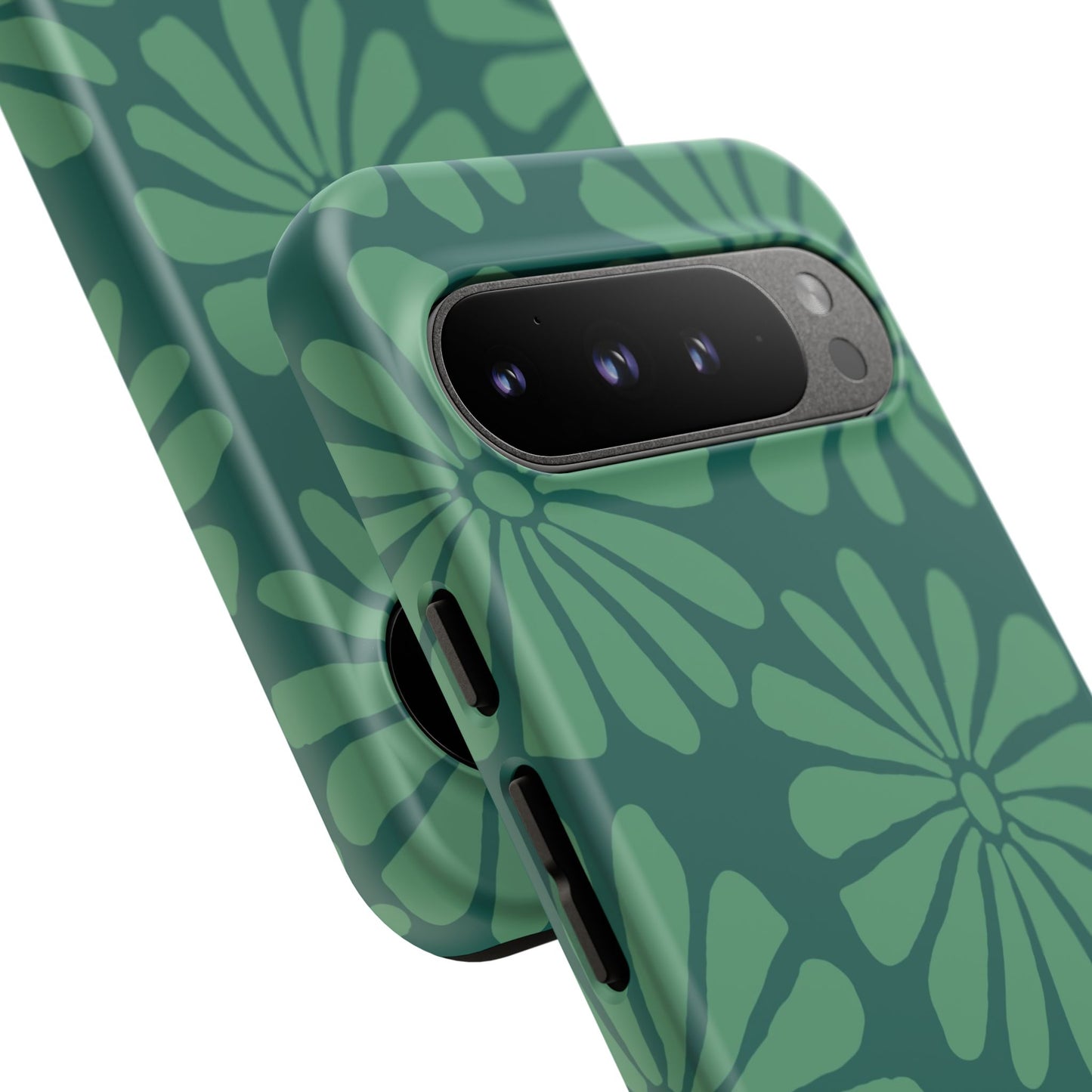 Stylish iPhone Case, Floral Phone Cover, Tough Phone Cases, Green Daisy Design, Unique Gift for Her, Spring Accessories