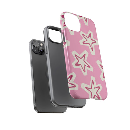 Starry Pink Phone Case | Tough Cases for Trendy Protection, Cute Gift, Fun Design, Holiday Match, Everyday Use