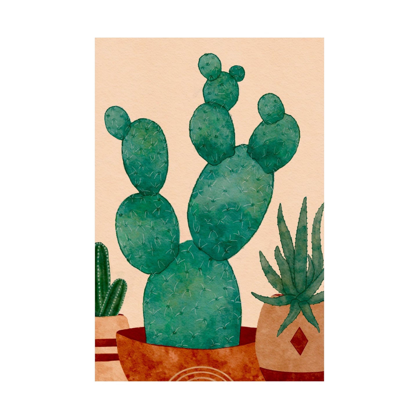 Cactus Art Print, Matte Vertical Posters, Botanical Decor, Green Home Art, Nature Wall Art, Gifts for Plant Lovers